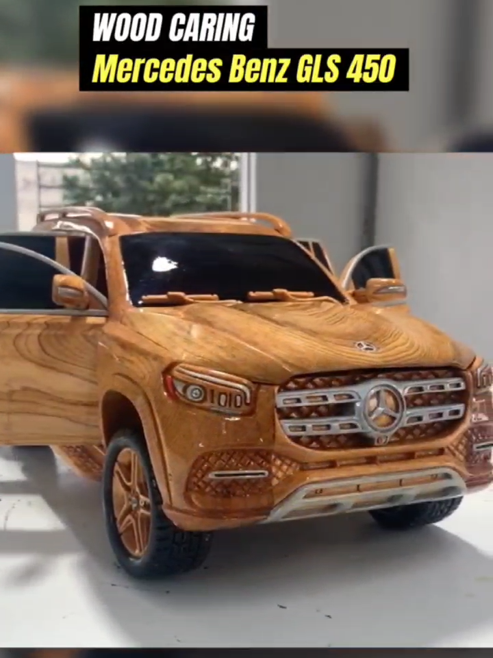 Wood Carving - 30 Days Crafting a Mercedes Benz GLS 450 with Natural Wood #trending #trendingvideo #viral #viralvideo #viraltiktok #woodworking #woodart #mercedes #mercedesbenz #gls450