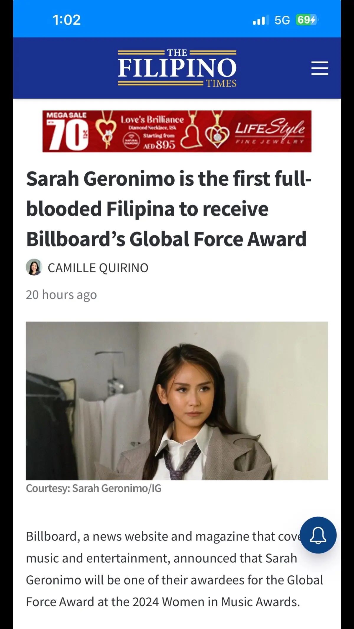 #proudpopster 🫶🏻 #sarahgeronimo  #billboard #Sarahg #congratsqueen 