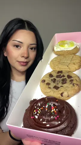 Trying Crumbl Cookies for the first time 😋😋 my favorite was the lemon cheesecake 🩷 #Foodie #mukbang #crumbl 