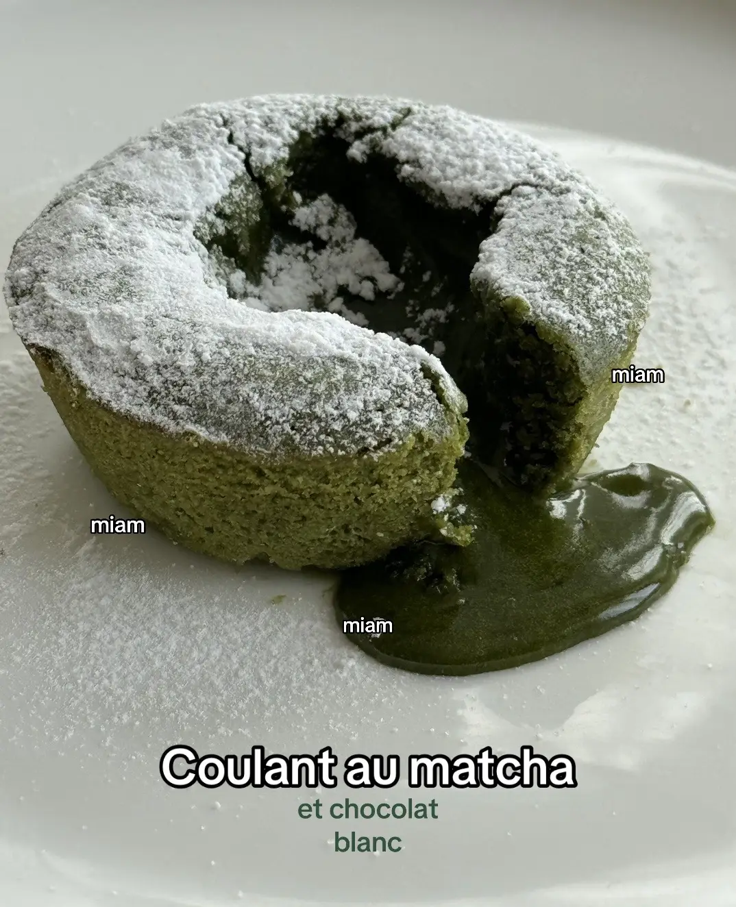 Recette pour 3 petits coulants au matcha 🍵