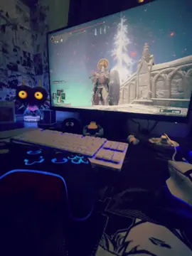 Some Elden Ring prep before the DLC, cant get enough of this game 🌙🌠 Blue, Black, White, Gaming, Elden Ring, Desk, LED, Manga, Anime • • • Tags 🌀 #blue #eldenring #setupgamer #cozy #winter #black #white #snow #gamin 