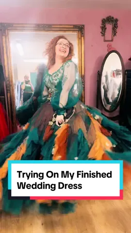 When i tried on my finished wedding dress for the first time! Made by the incredible @Rosie Red Corsetry #fypシ #weddingdress #wedding #carriehopefletcher 