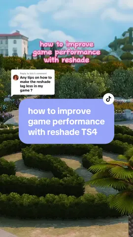 Replying to @lulu here are some of the tips I’ve come up with! not the best graphics quality but better than nothing! enable laptop mode if your system is really desperate (sorry if the videos a little fast) #ts4 #thesims4 #tips #tipsandtricks #howto #guide #tutorial #reshade #gshade #lag #lagfix #performance #framerate #stepbystep y’all I forgot to turn off the game audio in the video 😭