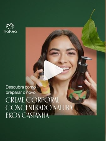 Mais potência e menos plástico para cuidar da sua pele! 🧡 O novíssimo Creme Corporal Concentrado Natura Ekos Castanha é um convite a uma nova forma de consumir. É fácil de preparar e vem com um frasco de 250 ml feito com 100% de plástico retirado dos rios da Amazônia. ♻️ Ao usar o concentrado, você consome 81% menos plástico do que um refil de 250 ml convencional. Demais, né? Adquira em minha loja e ajude a regenerar o planeta! 😉 Link na Bio.