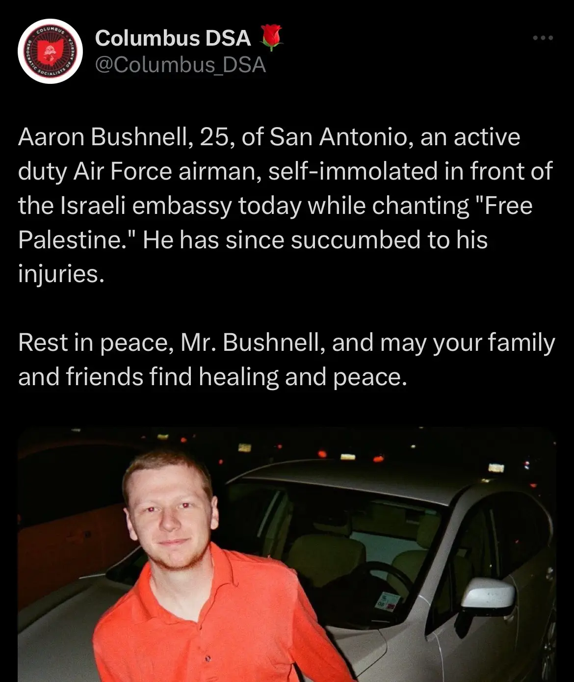 “If you’re seeing Aaron Bushnell’s bravery and helplessness in the face of horror in Gaza & thinking you should follow, I hope you realize we need you here with us. We celebrate him but we are also deeply hurt and mourning. I wish we got to know him. To organize with him. And you.” - Rafael Shimunov #freepalestine #israel #genocide #aaronbushnell #ceasefirenow #bravenewfilms 