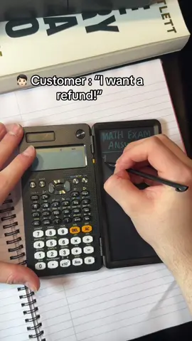 Write your answers and notes then wait for your test! 😎 #calculatorwritingpad #calculator #customer #refund #student #collegelife 