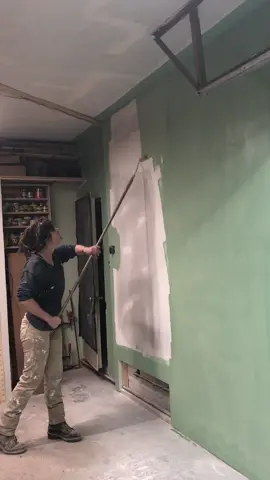 #fyp #foryou #drywall #jobsihate #paint #wood #woodwork #woodworking #workingprojects #shopprojects #green 