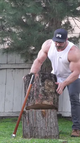 Axe must be dull, it barely splits this log every time. Aim must be bad, this log barely splits exactly where I want it to every time. Muscles must be to big, I barely can keep solitting as long as I want to. Tank top must be too perfect, it makes me look too jacked. Grab one from ironrebel.com