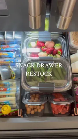 Monthly snack drawer restock 🍓🧀🥒🍊#asmr #snackdrawer #snackdrawerrestock #momlife #organizedhome #snacks #organizedfridge