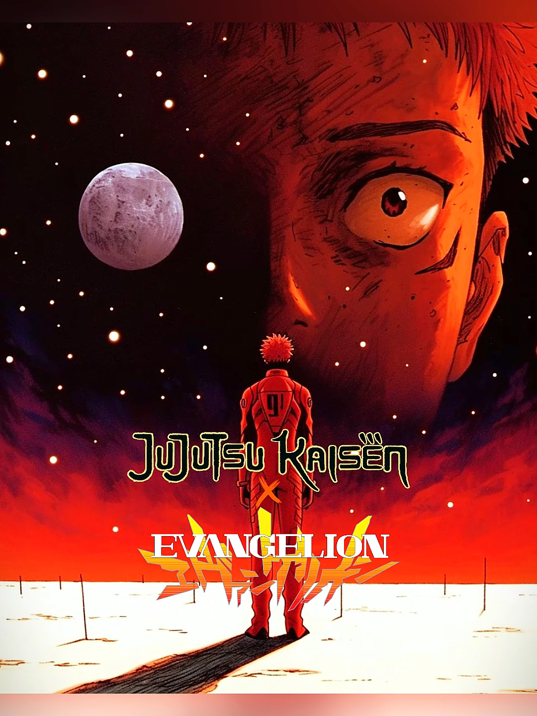 Jujutsu Kaisen x Neon Genesis Evangelion 🤯🤯 Follow my account for more! ❤️ #jujutsukaisen #jjk #neongenesis #neongenesisevangelion #evangelion #90sanime #90sanimeaesthetic #aesthetic #moody #flymetothemoon #yuji #sukunaryomen #gojosatoru #geto #megumi #nobara #nanamikento #anime #shounenanime #shounen #midjourney #niji #aiartist #aiartwork #animeedit