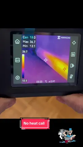 No heat call using the @hikmicro_thermography pocket 2.  #plumbing #plumber #seeviceplumber #heating #heat #hvac #thermal #thermalimaging #hikmicro 