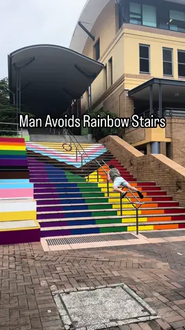 My best friend and I decided to shoot a parkour video!! We thought we’d start on a hard one by getting to the top of these massive steps without touching them! #mardiagras #gay #lesbian #lgbtq #parkour #floorislava #sydneymardigras #unsw #fyp #foryou #upperbodyworkout #viral 