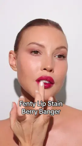 The perfect berry lip? I think yes. @Fenty Beauty Poutsicle Hydrating Lip Stain in Berry Banger.  #fentybeauty #fentypoutsicle #fentylipstain #lipstain #berrylips #berrylipstick Fenty Beauty, lip stain