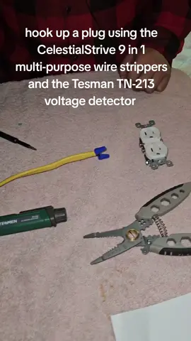 replacing a house plug using CelestialStrive 9 in 1 multi-purpose wire strippers and Tesman TN-213 voltage detector #tesman #CelestialStrive #CapCut 
