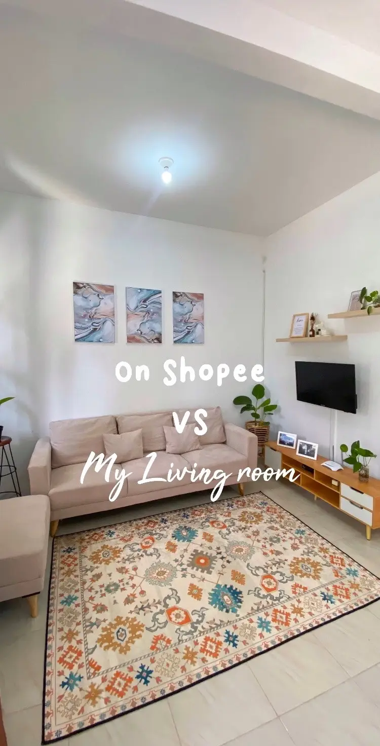 On shopee vs my living room 💗 Next aku bikin versi kitchen, bedroom dan toiletnya yaaa ✨ #shopeevsaslinya #onshopeevsonme #onshopeevsmyhome #shopeevshome #perabotrumahestetik #rumahestetik #rumahaesthetic #printilanrumah #rumahminimalis #rumahminimalismodern #rumahmilenial #iderumahminimalis #iderumahmungil 