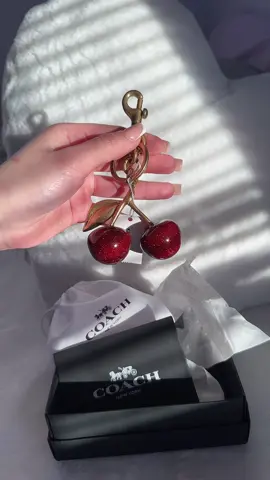 she’s perfect 🍒🖤 #coach #cherrycharm #coachcherrycharm #tabby26 #fyp #fypシ #lanadelrey #cherry #coachbag 