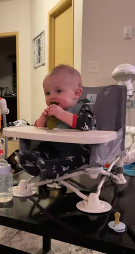 E’s first time trying a pickle. I think he loved it. 😂 #pickles #pickle #food #firsttime #babiesoftiktok #babies #funny #laugh #viral #fyp #fypシ #yum #yummy #yummyfood #babyboy #babylove #boymom #boys