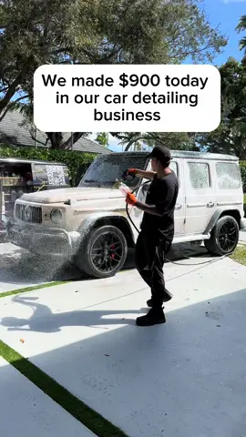 $900 day in our detailing business with only 4 cars🏎️🤑#cardetailing #miamidetailing #detailingworld #carsoftiktok #cars 