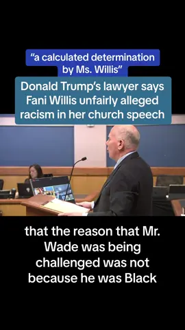 Donald Trump's lawyer Steve Sadow told Judge McAfee that Fulton County District Attorney Fani Willis' speech at a historic Black church in Atlanta shortly after the disqualification motion was filed could be reason alone to disqualify her because her speech was unfairly prejudicial against Trump and his co-defendants by unfairly accusing them of racism. #politics #faniwillis #trump #election #law 