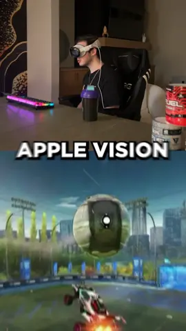 i hit a psycho using apple vision pro #rocketleague 