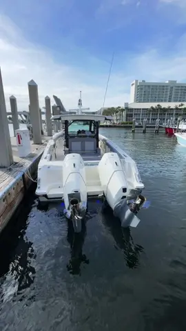 Ep.91 | Trim Down Start Up today were at Lauderdale Marina getting ready to do a photo shoot on this gorgeous Boston whaler 380 Outrage paired perfectly to twin 600 V 12s s. Jayson over here says that every time he takes the boat out people stop and stare because these engines hair so well to this shmedium center console. Boston whalers seem pretty cool in the fact that they’re kind of a do it all kind of boat that you can fish the first half of the day then pick up the family and switching to a leisure style of boating for the second half of the day. #boatlife #centerconsole #fishtok #bostonwhaler 