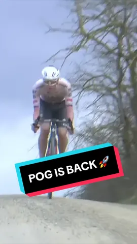 POGI IS BACK 🚀  Tadej Pogacar returns to the peloton and attacks with 80km to go at Strade-Bianche 😮‍💨  #roadcycling #pogacar #attack 