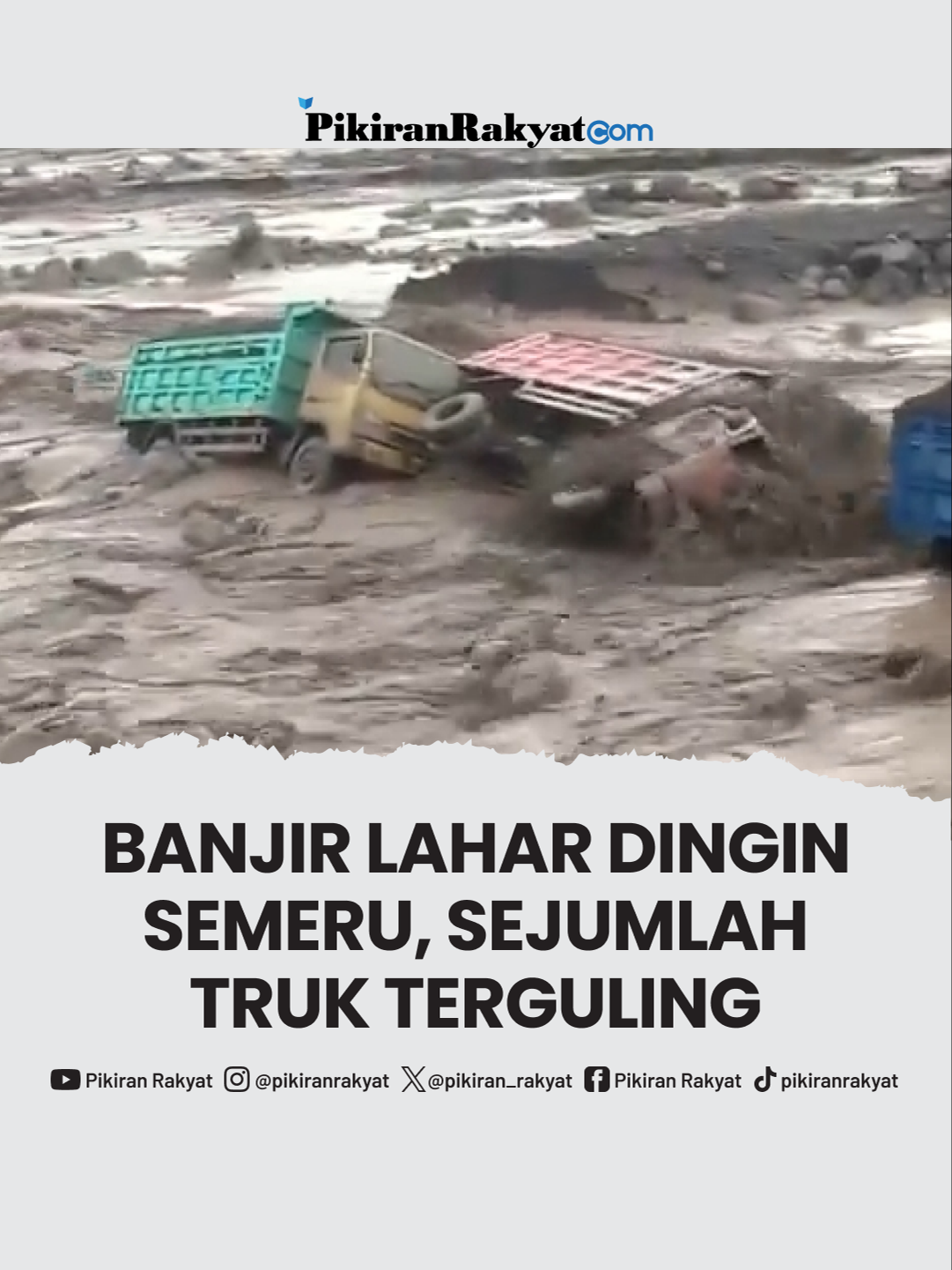 Menurut informasi yang beredar, banjir tersebut disebabkan karena tanggul penahan air yang jebol akibat hujan lebat yang berlangsung cukup lama mengguyur Kota Lumajang dan sekitarnya. #Banjir #Lahar #Dingin #Semeru #Truk #Terguling #PRMN
