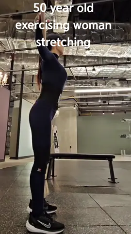 50 year old exercising woman stretching #mimison  #손미미 