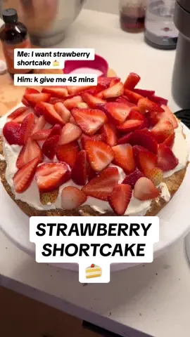 Strawberry shortcake made by my angel cherub #bakingrecipe #strawberryshortcake #baking #bakingtiktok #bakingvideos #bake #cake #cakes #caketok #cakedecorating #strawberrycake 