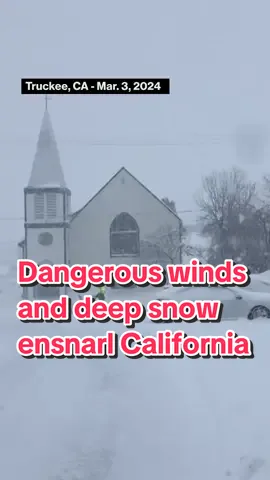 A blizzard dropped up to 8 feet (2.4 meters) of snow across California’s Sierra Nevada range, closing roads over the mountains. And another foot or more is the way, according to the National Weather Service. Many roads between #California and #Nevada have been closed, including parts of Interstate 80 and state highways 4 and 88, the California Department of Transportation says. Amtrak has also canceled trains through the region, according to social media posts. Tap the link in our bio to read more. #weather #us #news #blizzard 