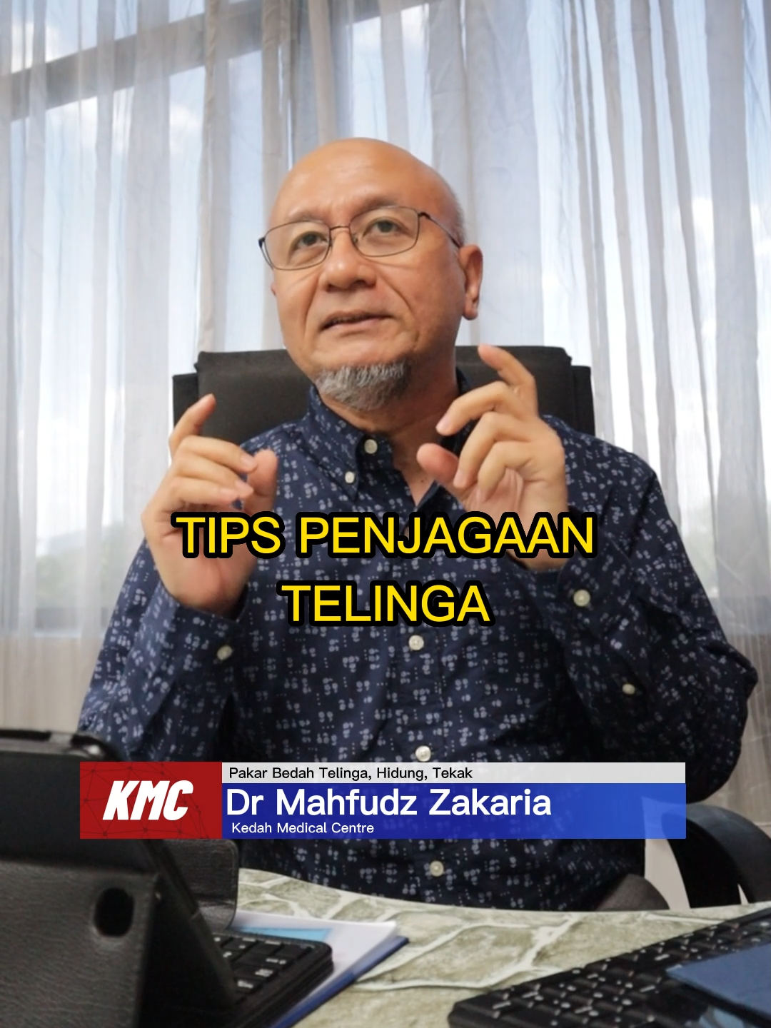 Dengarkan Tips Penjagaan Telinga dari Dr Mahfudz Zakaria, Otorhinolaryngologist (ENT) dari Kedah Medical Centre #penjagaantelinga #healthtalk #kedahmedicalcentre #kmc