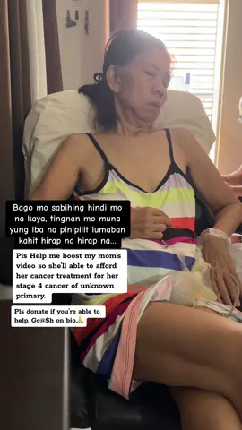 Si mama po ay nag gagamot under doc atoie. At naglilikom po kame ng pera para matustusan po si mama dhil lahat po pera namen pati nangutang naden sa bank ay naibuhos nadin po sa ilang beses na admission ni mama na umabot ng 700k. Hindi pa po ksma doon mga gamot at herbal na iniinum ni mama.nsa 1.5M napo halos ung gastos nmen.sana sa may mabuting puso, any amount ay lubos kong ipagppasalamat. Isa lang po akong anak na gagawin ang lahat para sa aking mama #fyp #cancer #cancerofunknownprimary #stage4cancer