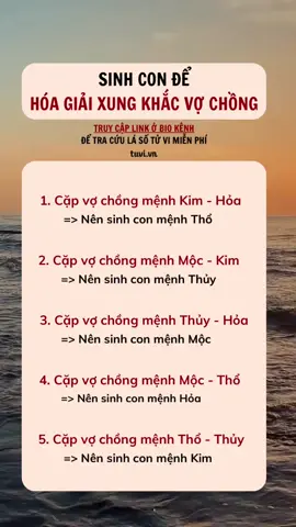 Sinh con để hoá giải xung khắc vợ chồng #tuvivn #tuvivietnam #tamlinh #phongthuy #tuvi2024 #sinhcon #xungkhac 
