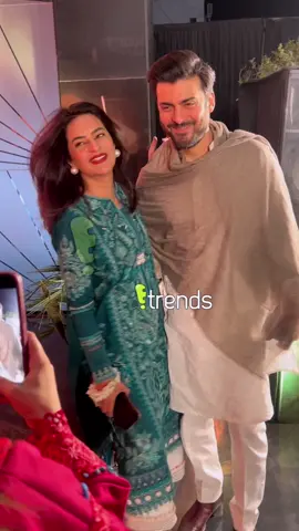 Fawad Khan with his wife, Sadaf Fawad, at the launch of her debut lawn collection in Lahore 😍  #PowerCouple #FashionForward