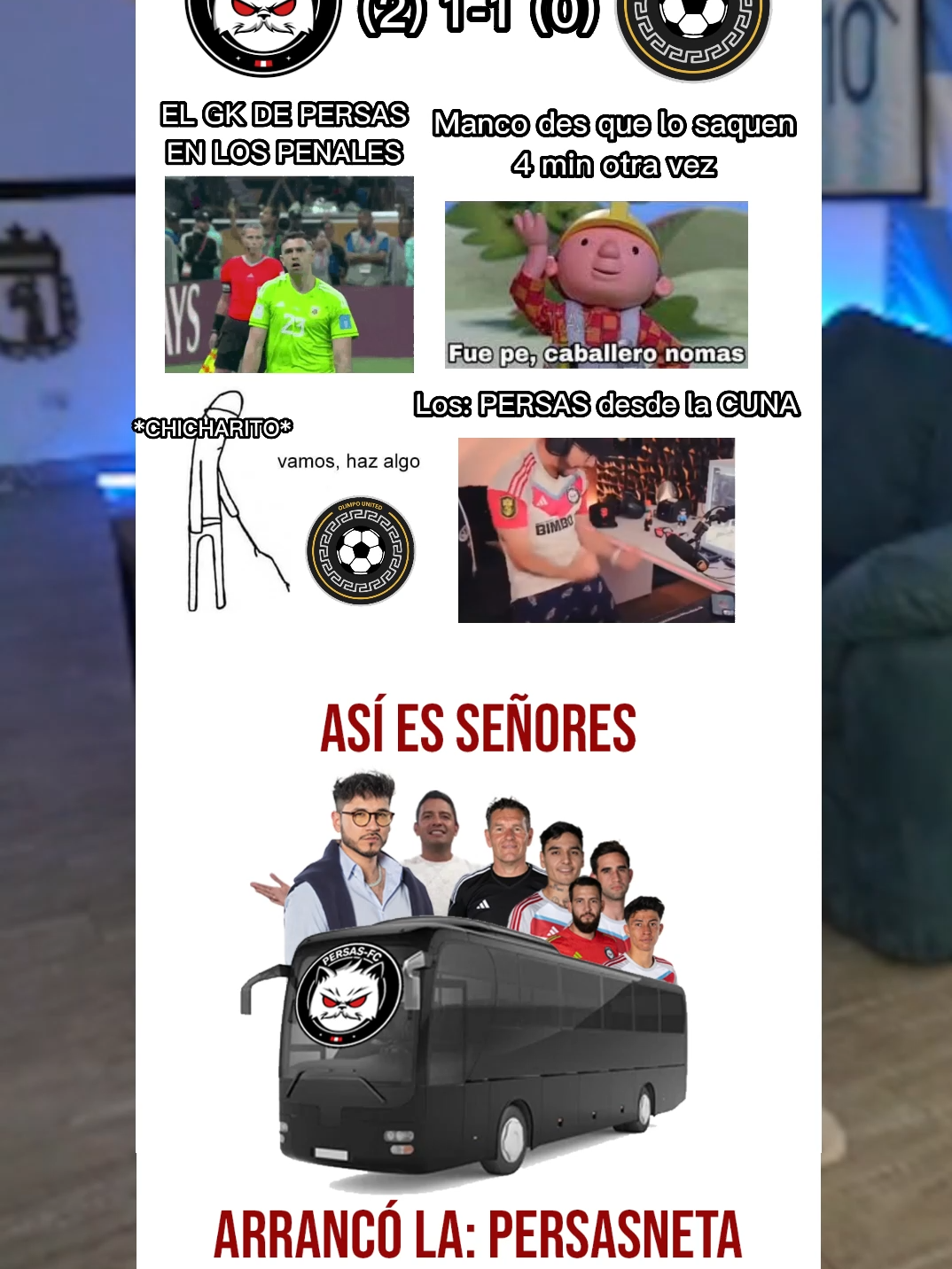 Persas FC vs Olimpo United / Fecha 2 #persasfc #zeein #peru #andyzein🇵🇪 #persasfcdesdelacuna #kingsleague #olimpounited #chicharito #humor #parati #fypシ #viral