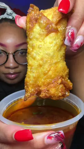 For dinner I made Birria egg rolls and they were delicious 🤤 of course I had to eat it with my favorite, hot chili peppers, grilled onions, and a grilled Serrano pepper. #eggrolls #asmr #notalkingmukbang #fypシ #asmrfood #mukbang #fyp #birriatacos #birria #birriaeggrolls #birriaramen #eating birria egg rolls mukbang!