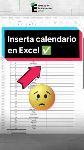 Inserta un calendario en Excel 😎✅