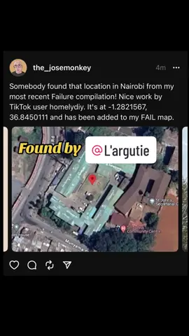 Guys, @L'argutie found that location in Nairobi from my last fail video! Check my post on Threads for more info! 