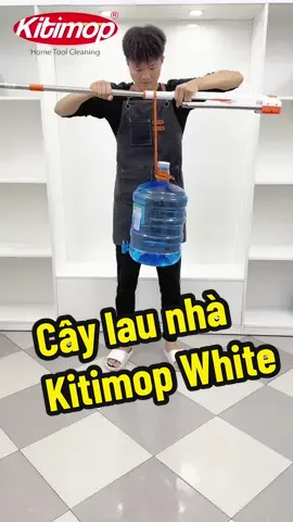Cây lau nhà tự vắt Kitimop White với bàn lau cỡ lớn 42cm giúp lau nhà siêu nhanh, trang bị thêm hệ thống tự giặt tư vắt lau nhà mà không ướt bẩn tay 🧼🫧 #caylaunha #caylaunhatuvat #moitruonglananh #moitruonglananh_hn 