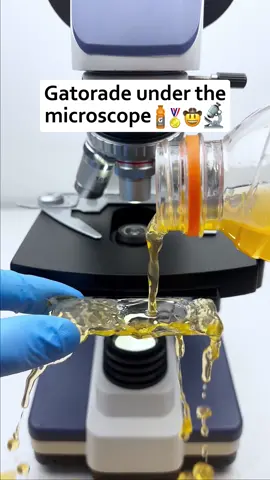 Would you still eat Gatorade after seeing it magnified 400 times?🔬#microscope #undermicroscope #fyp #tiktok 