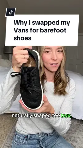 Vans used to be my favorite sneakers….but it always felt like my toes were getting a little squished. But pretty much every shoe I wore had a tapered toe box and made my feet feel a little squished, so I had accepted that that’s just what shoes felt like.  When I took out insole of my Vans, I could see just how much my toes were getting pushed together. I could see they were part of the reason my toes were getting bent and bunions were starting to form, so I knew I needed to make a change. I learned that toes need to stay straight for the foot to function properly and stay healthy. I swapped my narrow tapered Vans for Feelgrounds with a wider, naturally shaped toe box. Because my toes are no longer squished, they are so much more comfortable, my feet can move how they should, and I don’t have to worry about painful foot problems anymore.  Feelgrounds currently has a 50% off clearance on discontinued models—while supplies last.  #barefootshoes #minimalistshoes #widetoebox 