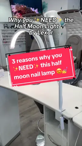 3 reasons why you ✨need✨ this half moon nail lamp 😍💅💡 #nailtech #lamp #naillamp #lighting #nails #nailart #nailartist #manicure #salonowner #salon #salonlife #salonfurniture 
