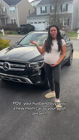 Finally upgraded to my mom car! Feeling so grateful 🫶🏼🫶🏼 #momcar #pregnancyhumor #pushpresent #newcar #pregnancytiktok 