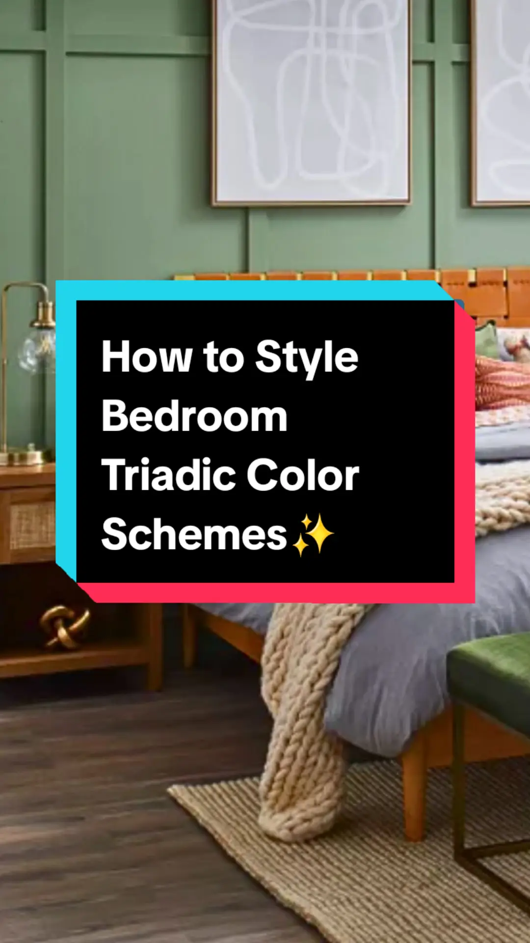 Use a triadic color scheme to create a curated, cohesive bedroom that’ll fit any design style.💚🩷💛 To learn more, tap the link in our bio. #TheSpruce #interiordesign #colors #bedroomdesign #bedroominspo  - Credits: The Spruce originals