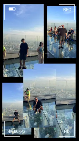 Highest skywalk in Bangkok 300m up in the sky! ☁️ #skywalk #skyscraper #bangkok #bkk #thailand #skybeach #mahanakonskywalk 