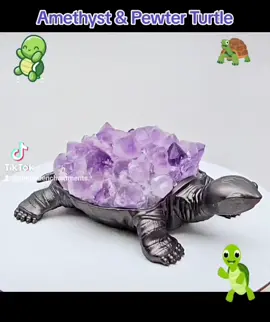 Serenity Amethyst Crystal & Pewter 🐢 Turtle 🐢 available @ ZingaraEnchantments.etsy.com #Turtle #amethyst #amethystcrystal #crystal #crystals #turtles #crystalcommunity #witchtok #witch 