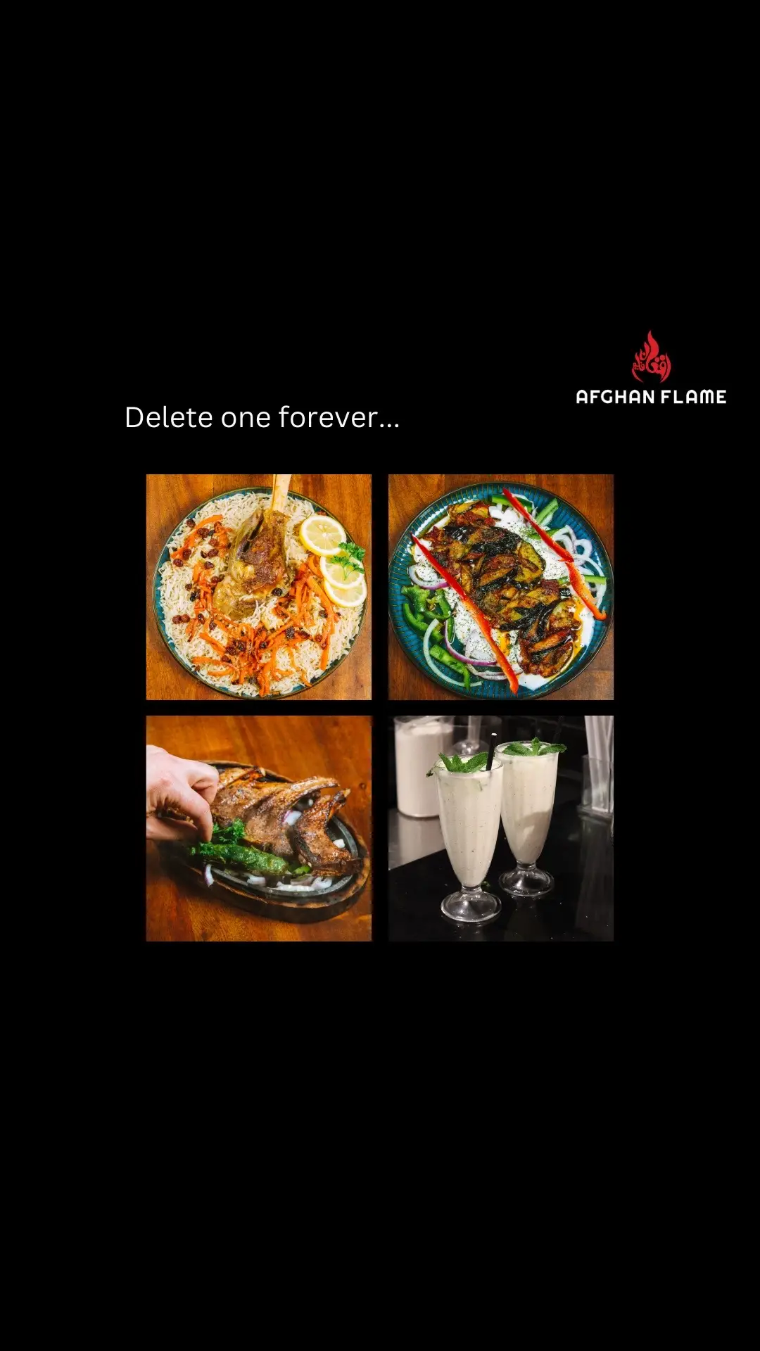 Which one are you deleting? 👀  Want to dine in at Afghan Flame? We are located at 2555 Erin Centre Blvd, Mississauga, ON L5M 5G9. You can browse through our menu on AfghanFlame.com #afghanflame #afghanfood #afghanrestaurant #halal #afghancuisine #mississaugafoodie #halalmississauga #halaltoronto #gtahalalfood #torontoafghans #afghanistan #afghan #afghancuisine #halalmississauga #halaltoronto #halalrestaurant #gtahalalfood #viralfood #mississaugaeats #torontohalalfood #toronto   