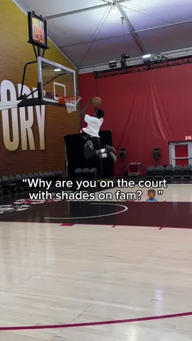 Why the shades fam? 😐 #hamilt0njr #basketball 