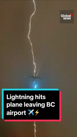 It appears lightning hit an Air Canada plane leaving Vancouver International Airport on Sunday, and the rare event was caught on video. The flight was on its way to London when it looked to be hit during takeoff. #lightning #yvr #vancouver #airplane 