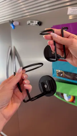 These magnetic cup holders come in a pack or two (you can also get singles) and hold a variety of drink sizes. The holder is also surprisingly strong! SAVE and share with someone who would love this! #toddlermom #momhack #parentinghacks #momsoftiktokclub 